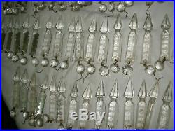50 antique vintage Crystal Glass French Gothic Prism Chandelier lamp Part Luster
