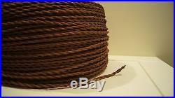 50 ft Brown Twisted Cloth Covered Wire Vintage Antique Lamp Cord