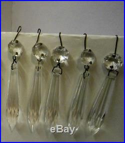 50 oil kerosene lamp French Udrop Crystal Glass Prism Chandelier Part vintage