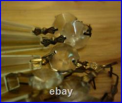 50 vintage French Udrop Crystal Glass Prism lamp Chandelier Parts great conditio
