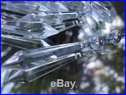50 vintage hanging French large drop Crystal Glass Prisms Lamp Chandelier Parts