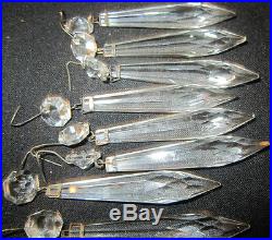 50pc vintage hanging French U-drop Crystal Glass Prism Lamp wall sconce Parts