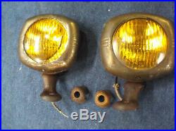 50s Vintage pair of US Pioneer 45 Accessory Fog lights 6 volt (working) amber