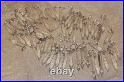 59 Vintage Chandelier Crystal Prisms Drops Octagons Lamp Parts Restoration Lot