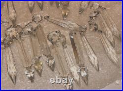 59 Vintage Chandelier Crystal Prisms Drops Octagons Lamp Parts Restoration Lot