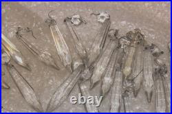 59 Vintage Chandelier Crystal Prisms Drops Octagons Lamp Parts Restoration Lot