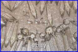 59 Vintage Chandelier Crystal Prisms Drops Octagons Lamp Parts Restoration Lot