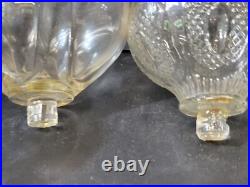 5 lot Atterbury, Sandwich Glass, etc. Oil Lamp Peg Fonts 1870s Antique Parts