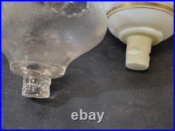 5 lot Sandwich Glass, Atterbury, etc. Oil Lamp Peg Fonts 1870s Antique Parts