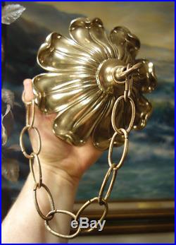 6.5 Vintage Brass Bronze Ceiling cap canopy chain lamp chandelier part Italian