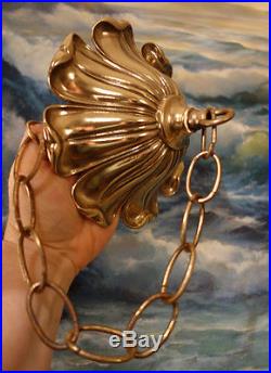 6.5 Vintage Brass Bronze Ceiling cap canopy chain lamp chandelier part Italian