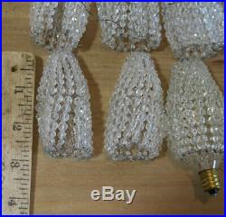 6 beaded French lamp bulb shade PART Nouveau Figurine newel post vintage