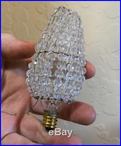 6 beaded French lamp bulb shade PART Nouveau Figurine newel post vintage
