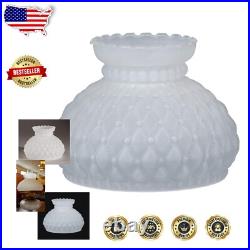 7 Inch Fitter Satin Crystal Diamond Quilted Vintage Lamp Shade Crimped Design