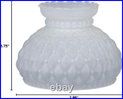 7 Inch Fitter Satin Crystal Diamond Quilted Vintage Lamp Shade Crimped Design