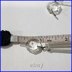 88 + 3 Vintage Octagon Glass Crystal Spear Prism Lamp Chandelier Parts Read Desc