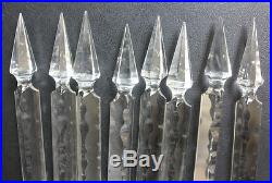 8 Crystal Spear Vtg 6'' Chandelier Lamp Part Victorian Glass Luster Prisms