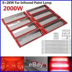 8 Kit 2KW Infrared Lamp Car Paint Spray Baking Booth Drying Heating Light Heater