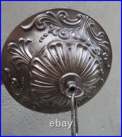 8 LG Vintage Nickel Silver ceiling Rosette Medallion Brass bronze canopy lamp