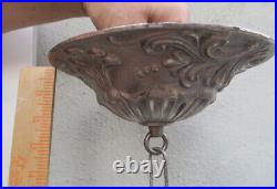 8 LG Vintage Nickel Silver ceiling Rosette Medallion Brass bronze canopy lamp