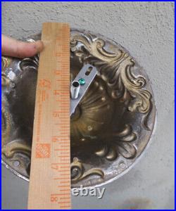 8 LG Vintage Nickel Silver ceiling Rosette Medallion Brass bronze canopy lamp