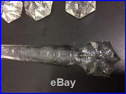 8 Rare Large Antique 8 vintage Crystal Glass Prism Chandelier lamp Part