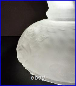 9 7/8 Fit Satin Frost Oil Kerosene Dimpled Rose Glass Lamp Shade Globe Vintage