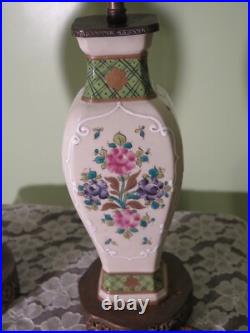 ANTIQUE 1800'S EDME SAMSON France Coat of Arms Amorial Porcelain Vase LAMPS