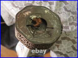 ANTIQUE 1800'S EDME SAMSON France Coat of Arms Amorial Porcelain Vase LAMPS