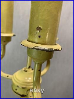 ANTIQUE FLOOR LAMP Victorian 3 Arm Yellow 7 Lb Cast Iron PARTS ONLY