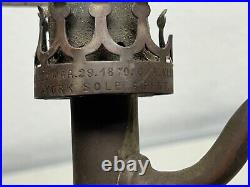 ANTIQUE VINTAGE 19 th. C. AMERICAN EAPG KEROSENE OIL STUDENT LAMP PARTS BASE
