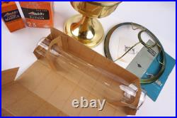 Aladdin Brass Oil Lamp Parts Lot Model 23 Base, Burner, Mantle, Lox-On Chimney
