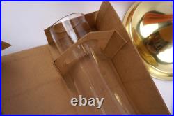 Aladdin Brass Oil Lamp Parts Lot Model 23 Base, Burner, Mantle, Lox-On Chimney