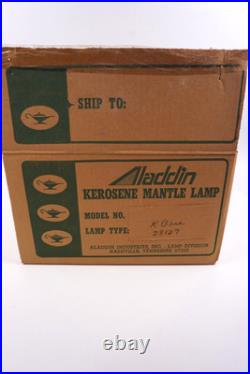 Aladdin Brass Oil Lamp Parts Lot Model 23 Base, Burner, Mantle, Lox-On Chimney