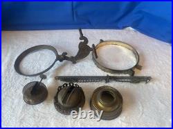 Aladdin Vintage Oil/Kerosene Lamp Burner Parts Lot Brass/Metal Made in England