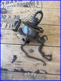 Antique 1800s Pull Down Oil Lamp Motor Mechanism Parts Hoist