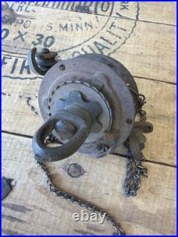 Antique 1800s Pull Down Oil Lamp Motor Mechanism Parts Hoist