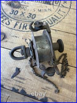 Antique 1800s Pull Down Oil Lamp Motor Mechanism Parts Hoist
