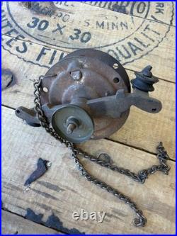 Antique 1800s Pull Down Oil Lamp Motor Mechanism Parts Hoist