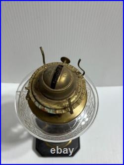 Antique 1870's Victorian Oil Lamp Cast Figural Boy w Lamb Metal 12 Child P&A