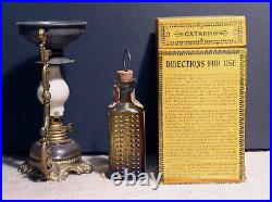 Antique 1910s NOS Vapo-Cresolene Kerosene Lamp Vaporizer Bottle Box All Parts