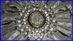 Antique 24 6 Long Antique/Vintage 4 Crystal Prisms Chandelier Lamp Parts