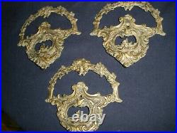 Antique 7 brass ornate for chandelier and lamp parts set of 3 pieces