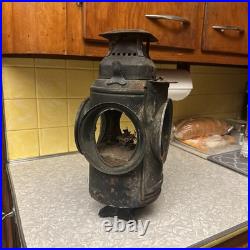 Antique ADLAKE Non-Sweating Lamp Chicago Railroad Train Switch Lantern for parts
