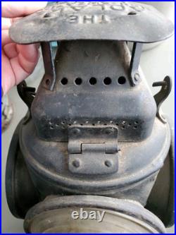 Antique ADLAKE Non-Sweating Lamp Chicago Railroad Train Switch Lantern for parts