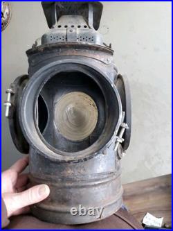 Antique ADLAKE Non-Sweating Lamp Chicago Railroad Train Switch Lantern for parts