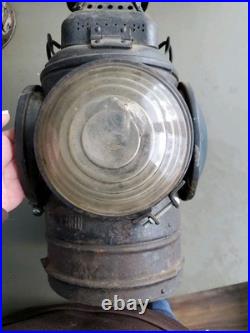Antique ADLAKE Non-Sweating Lamp Chicago Railroad Train Switch Lantern for parts