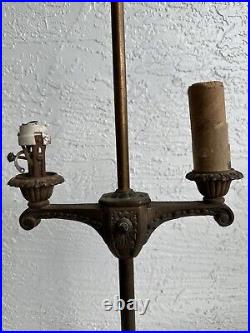 Antique ALMCO Cast Iron Art Deco Candelabra Table Lamp Base Parts Restore 5X