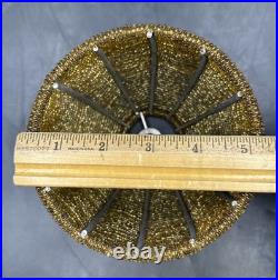 Antique ART NOUVEAU Deco Lady Dancer Metal Lamp Beaded Shade Parts Only