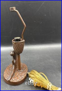 Antique ART NOUVEAU Deco Lady Dancer Metal Lamp Beaded Shade Parts Only